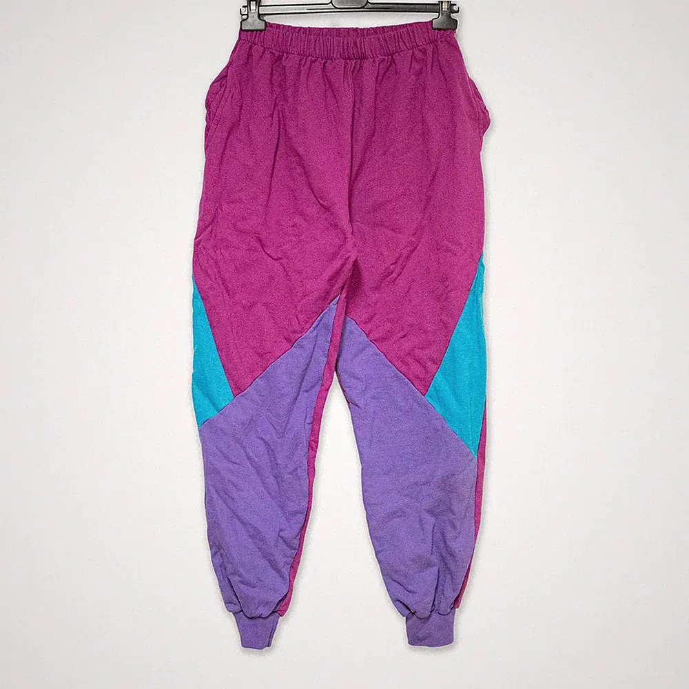 Vintage Lila Lange Geometrische Jogginghose - Größe M Herren