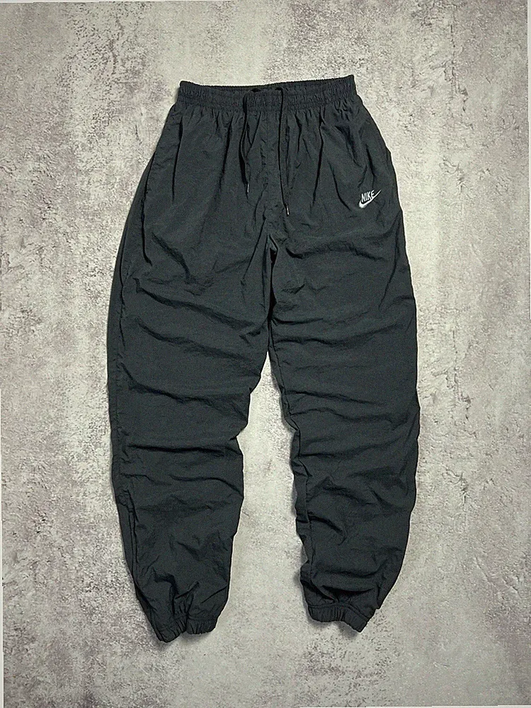 Vintage Nike Herren Nylon Trainingshose schwarz gefüttert Jogginghose Reißver...
