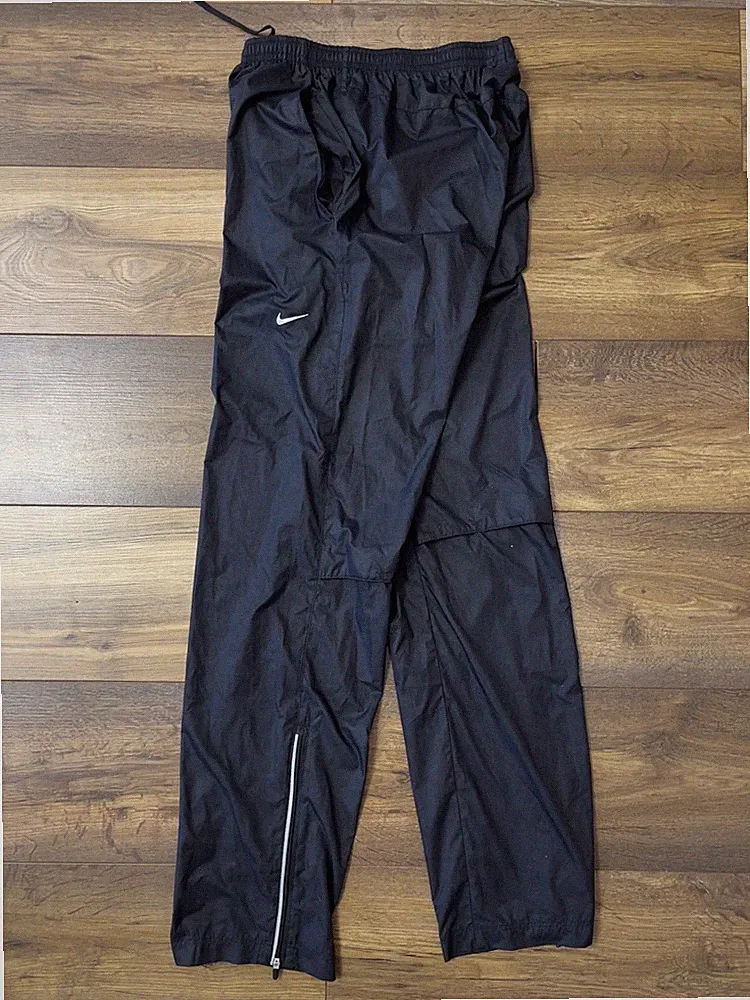 VINTAGE Nike Jogginghose Herren XL Blau Windbreaker Gefüttert Track Zip Bein Y2K
