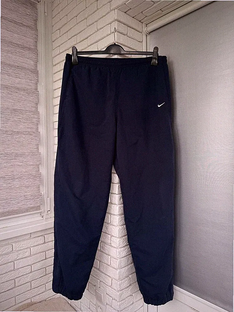 Vintage Nike Nylon Jogginghose Blau Herren Größe L
