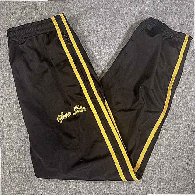 Vintage Sean John Track Pants Black Gold Y2K Mens Large Joggers