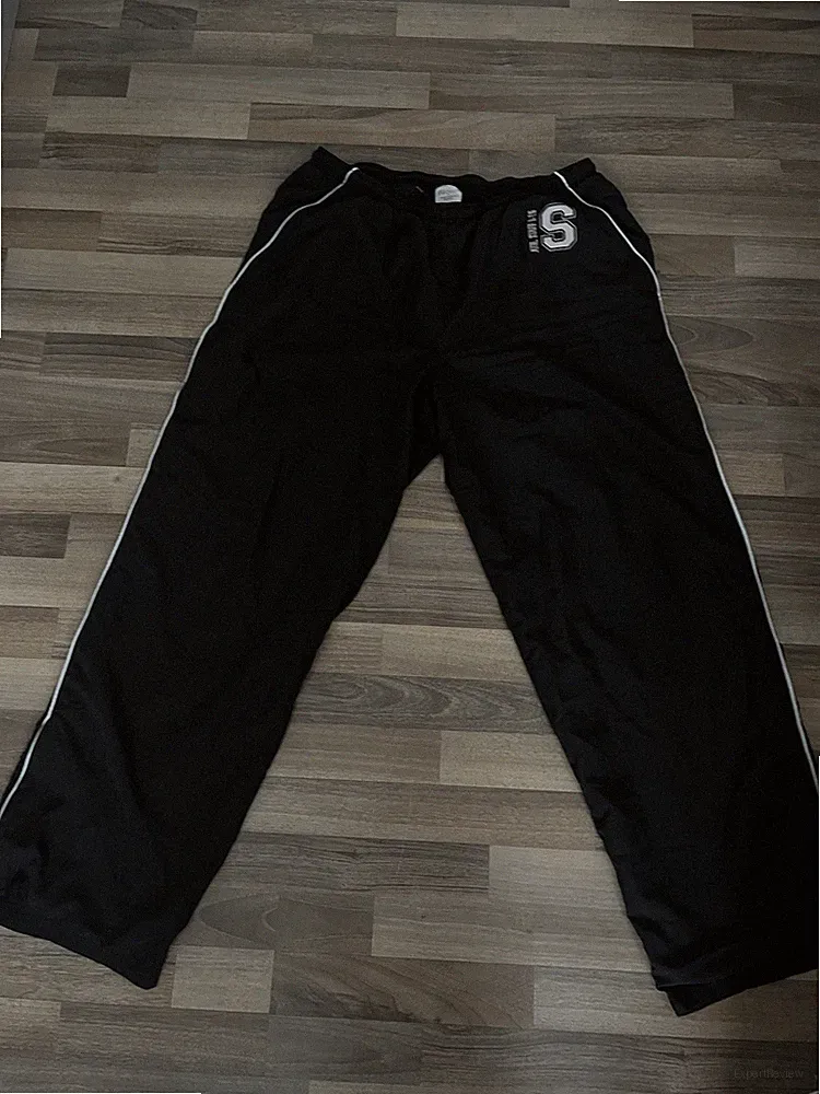 Vintage Trackpants Schwarz/Weiß – Baggy Jogginghose Y2K Streetwear Gr. XXL