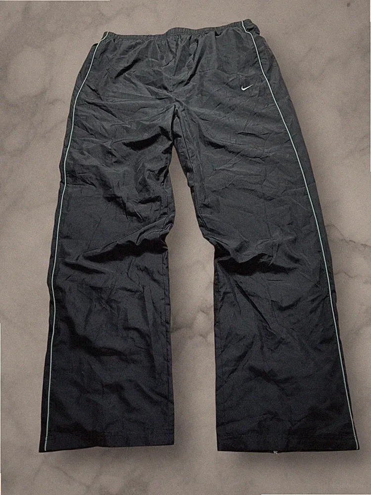 Vintage Y2K Nike Trackpants Baggy Fit Größe XXL Herren Jogginghose Open Leg Grau