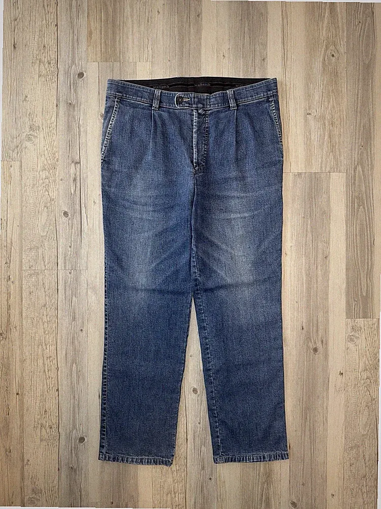 Walbusch Thermo Jeans Herren W36 L30 Blau Stretch Gefüttert Winter Hose
