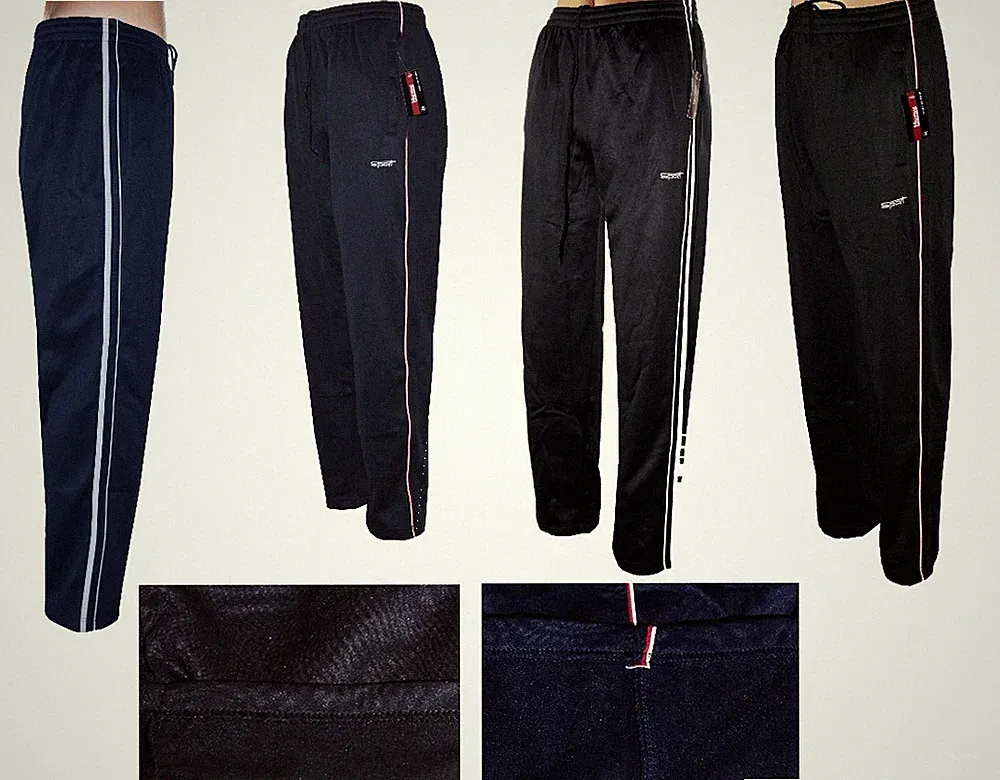 Warme Winter Glänzende Thermo Jogginghose innen Fleece in Blau & Schwarz Qtt9
