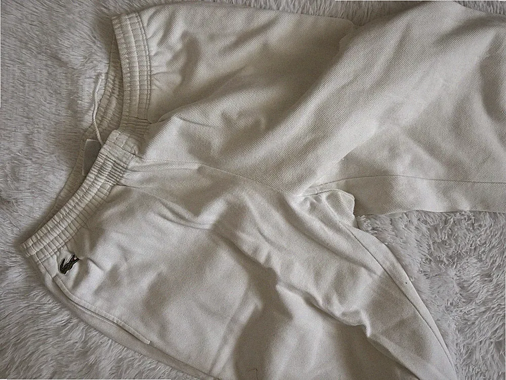 Weiße straight leg Lacoste Jogginghose größe S