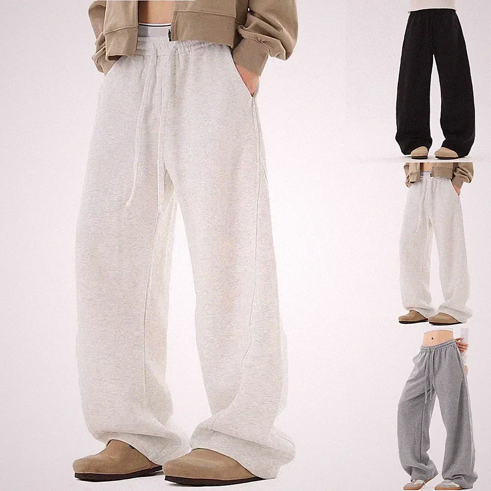 Weites Bein Jogginghose Kordelzug Jogger Oversize Schnitt Unisex volle Länge