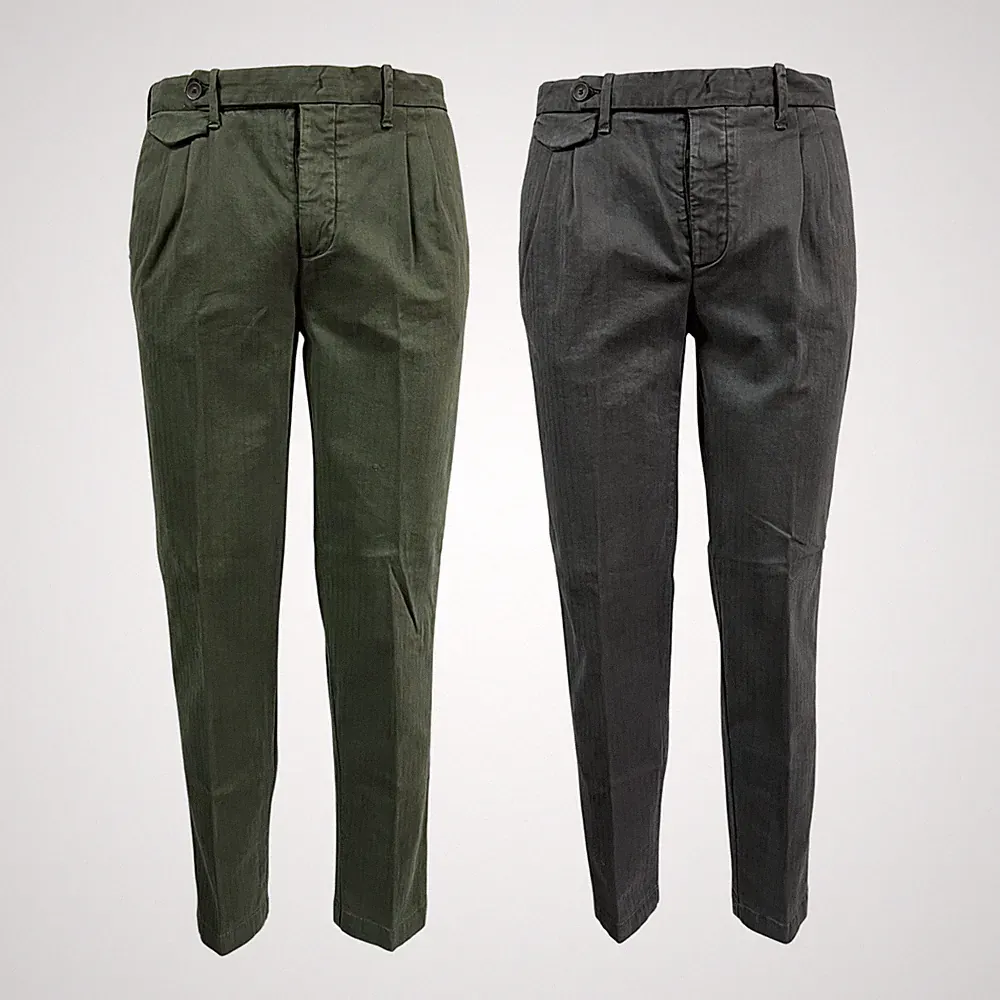 WHITE SAND WSU02 262 LUKE Herren Regular Baumwoll Chino Spinato Grün 29
