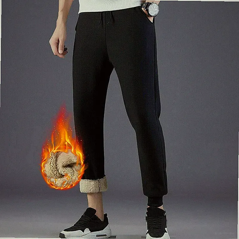 Winter Outdoor Herren Jogginghose Fleecefutter Warmpants Baggy Sport Langhose