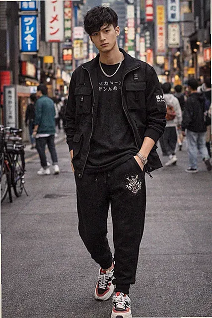 Wolf Totem Milano Black Jogger Sweatpants Embroidered Crest Unisex Size M Urban