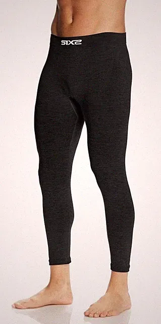 Woll Winter Unterhose Leggings Carbon Merino Wool Black