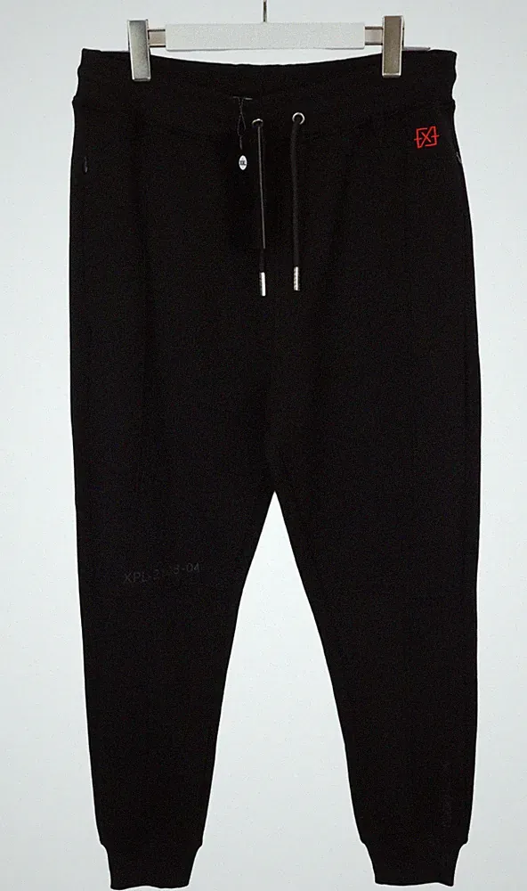 XPLCT Studios Herren Jogginghose 2XL Kordelzug Fleece Logo Baumwolle Schwarz