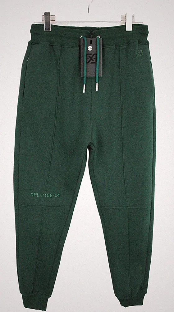 XPLCT Studios Hose Herren 2XL Grün Vorne Saum Elastisch Säume Jogginghose