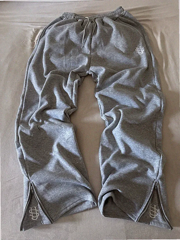 Y2K Jogginghose in Grau Gr.M Neu Freizeithose Männer & Frauen Straight Baggy Fit