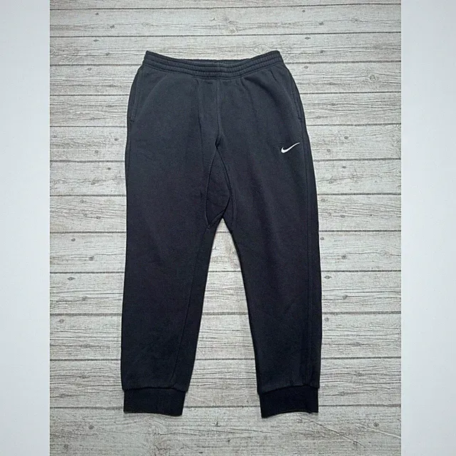 Y2K Nike Sweatpants Mens 2XL Black Fleece Lined Swoosh Activewear Lounge Joggers