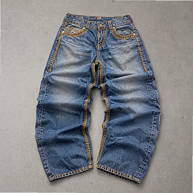 Y2K True Religion Jeans Blau, Gold Limited XS