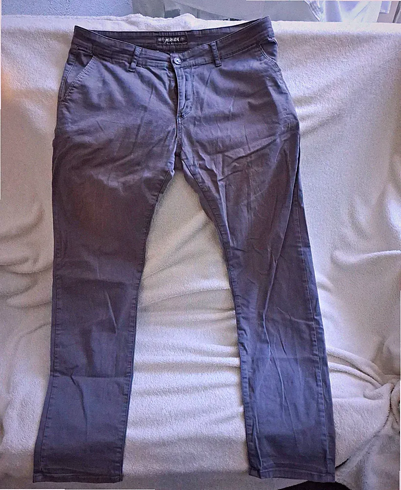 Yazubi Herren Chino Hose grau Baumwolle W34/L32 Normalgröße M