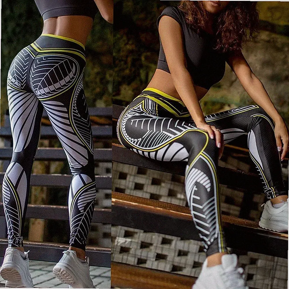 Yoga Gym Fitness Hose Sport Leggings PUSH UP Jogginghose Sporthose Leggins Damen
