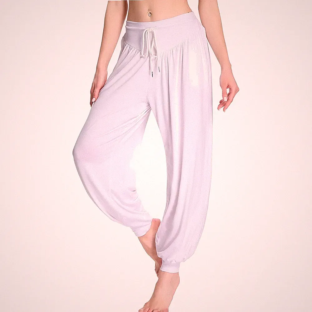 Yogahose Damen Harem Hose Sommerlocker Jogginghose Sporthose mit Taschen
