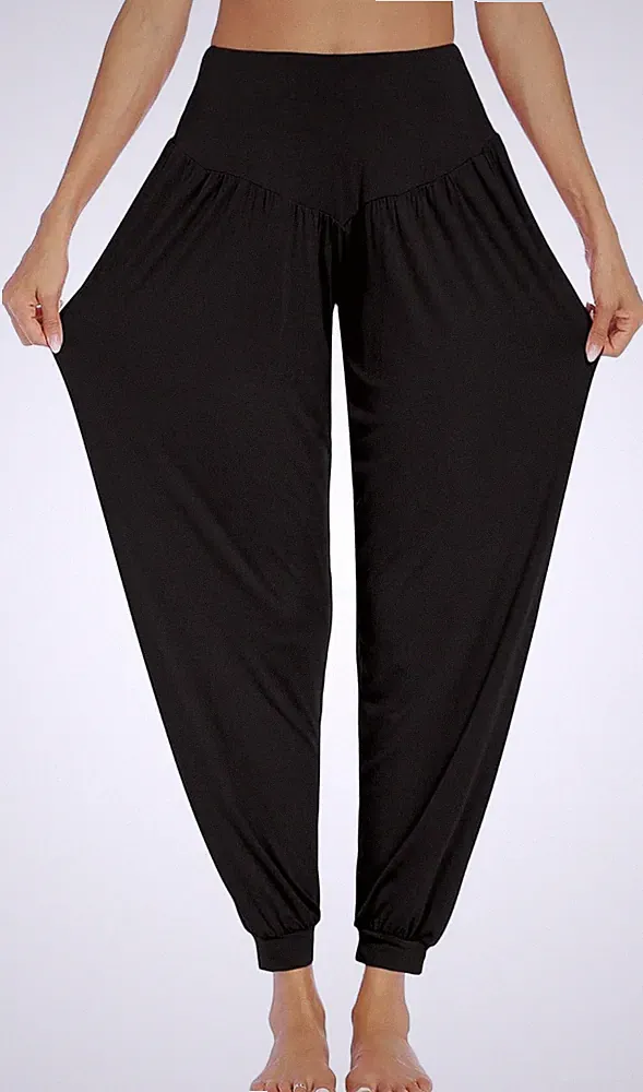 Yogahose Damen Lang Haremshose Sport Yoga Hose Curvy Jogginghose Oversize