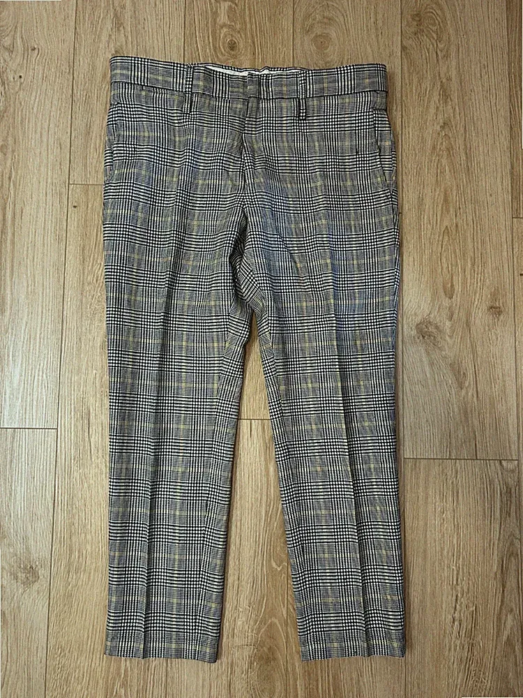 Yves Saint Laurent Herren Wollhose Grau Kariert Größe 48