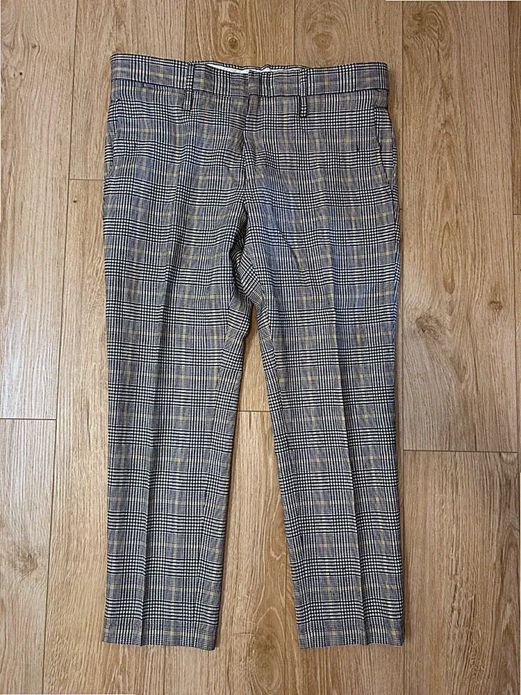 Yves Saint Laurent Herren Wollhose Grau Kariert Größe 48