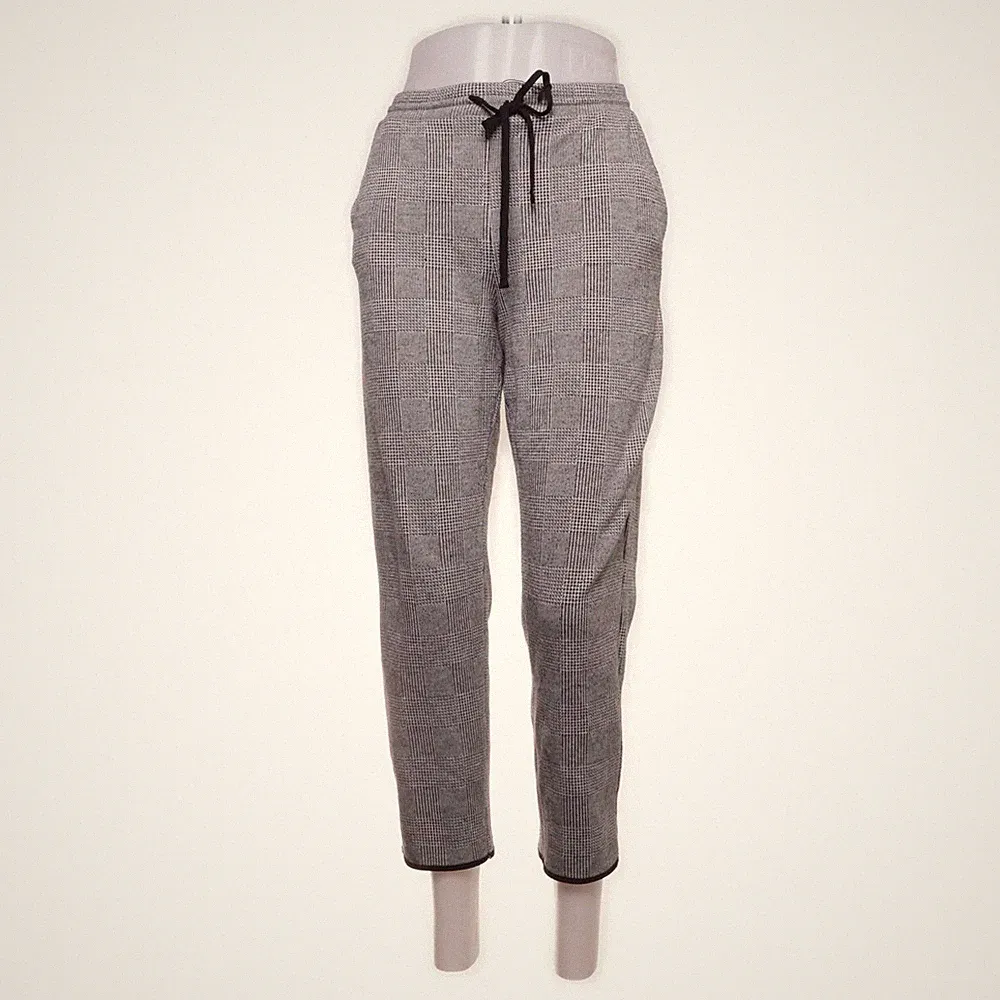 Zara Basic, Jogginghose, Größe: M, Weiß/Schwarz, Hahnentritt, Damen #uL7