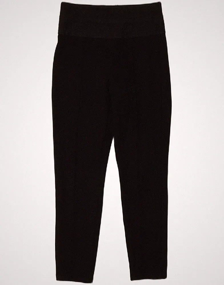 Zara Damen kurze Leggings UK 8 Small schwarz Fischgrätmuster AQ11