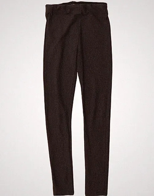 ZARA Damen Leggings UK 14 mittelgrau Fischgrät Viskose CD04