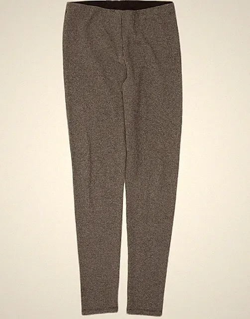 ZARA Damen Leggings UK 14 mittelgrau Hahnentritt AG12