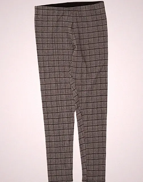 Zara Damen Leggings UK 18 XL Grau Hahnentritt AF03