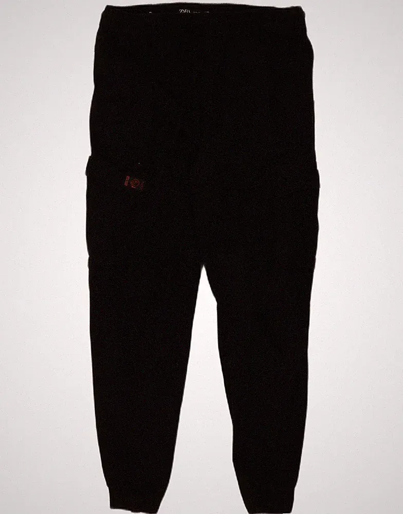 Zara Herren Jogginghose Cargo Hose Medium W30 L27 Schwarz Baumwolle AL11
