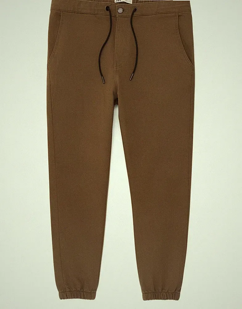 Zara Herren Jogginghose Chino Hose EU 44 Große W34 L26 Khaki DB14