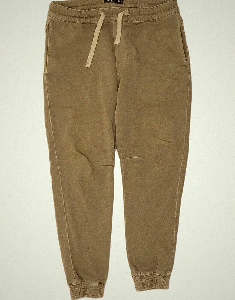 Zara Herren Jogginghose Chino Hose Große W32 L26 Khaki AP09