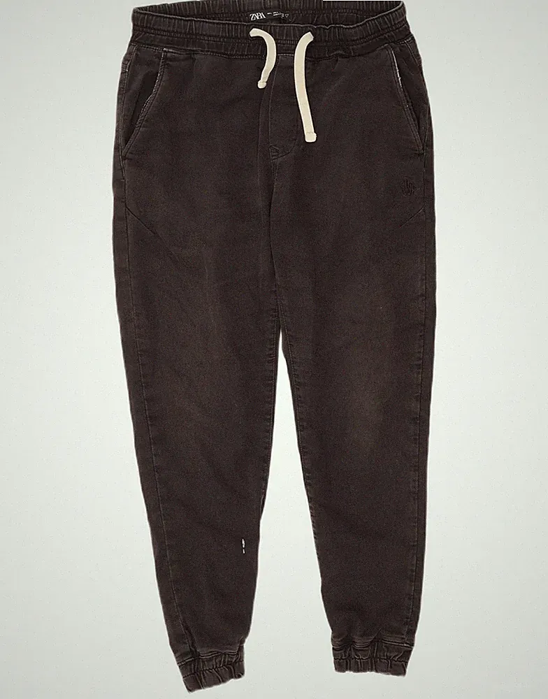 Zara Herren Jogginghose Chino Hose Große W32 L27 Schwarz Baumwolle AQ12