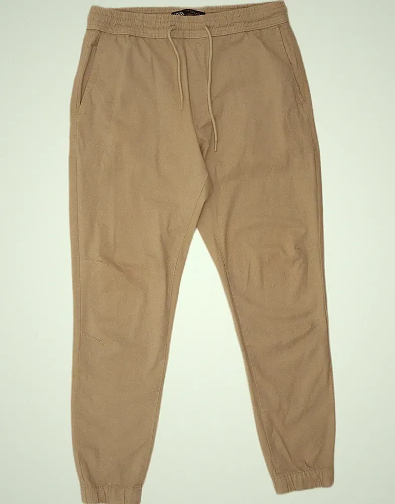 Zara Herren Jogginghose Chino Hose Medium W31 L27 Beige Baumwolle BA14