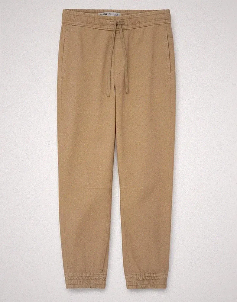 Zara Herren Jogginghose Chino Hose Medium W31 L27 Beige PJ05