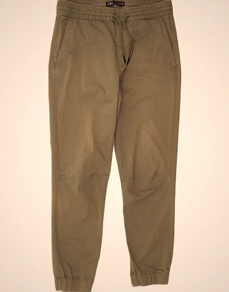 Zara Herren Jogginghose Chino Hose Medium W31 L27 Khaki EA05
