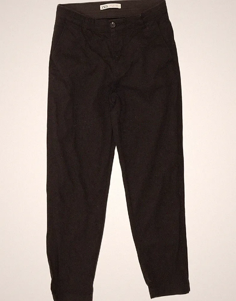 Zara Herren Jogginghose Chino Hose Small W26 L26 Schwarz DG18