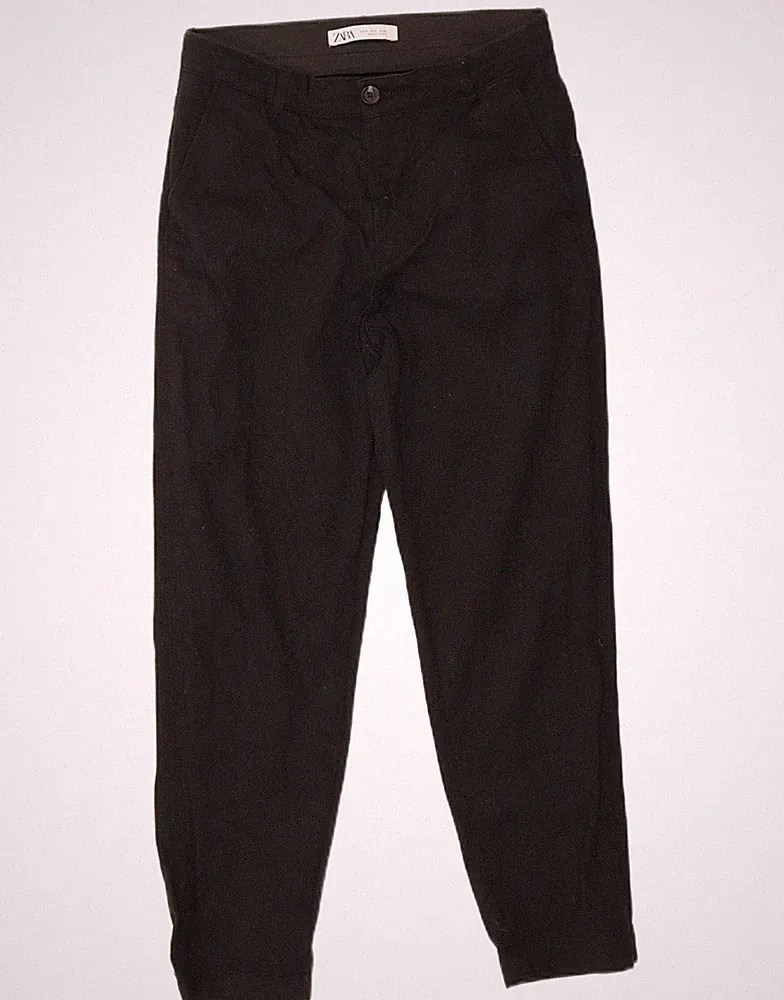 Zara Herren Jogginghose Chino Hose Small W26 L26 Schwarz DG18