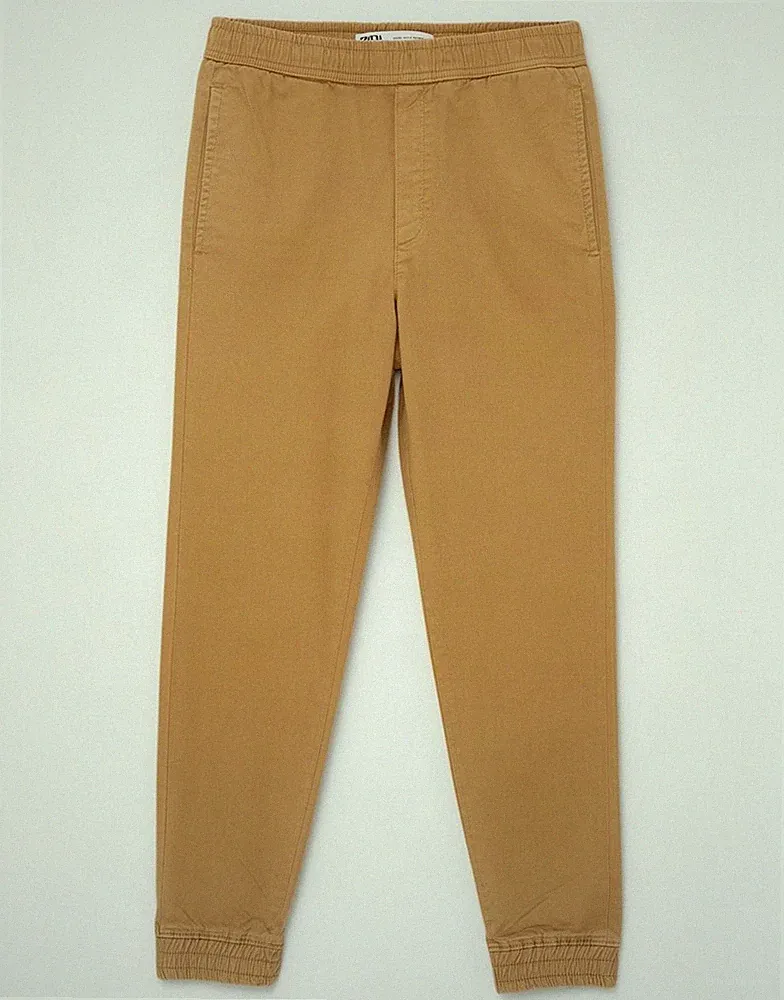 Zara Herren Jogginghose Chino Hose Small W30 L27 Beige Baumwolle JS08