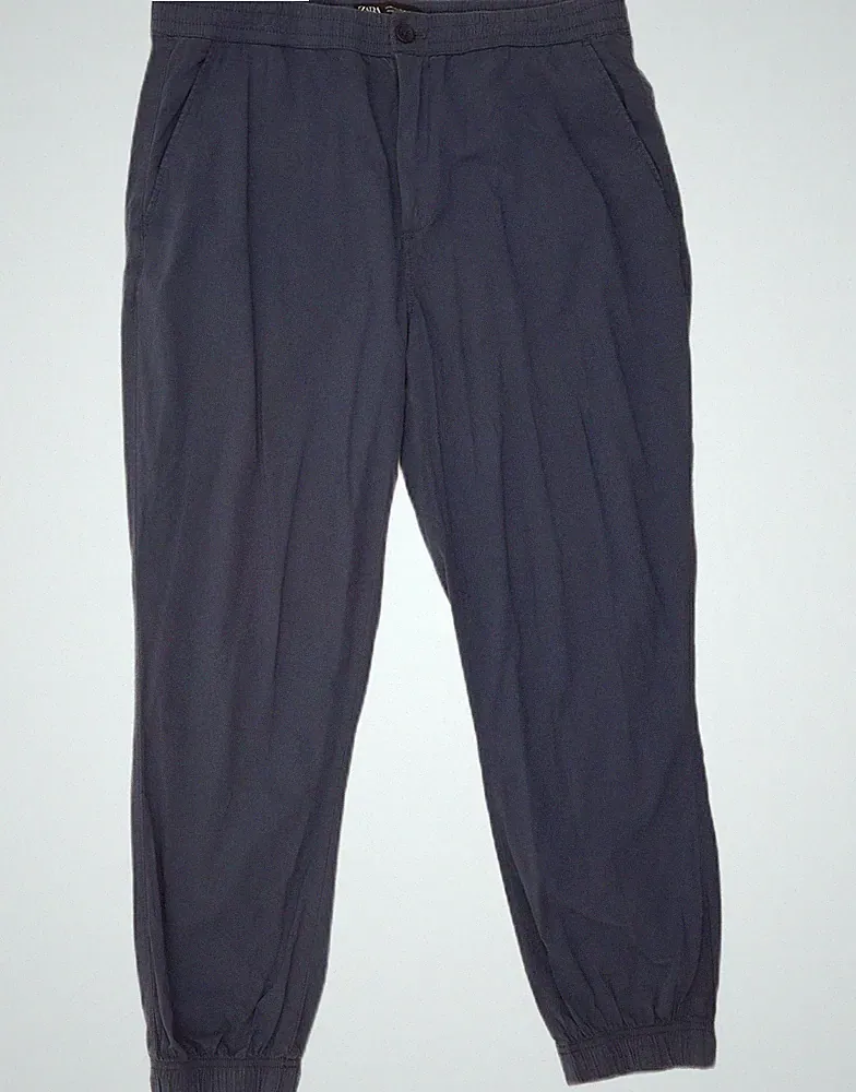 Zara Herren Jogginghose Chino Hose XL W38 L27 dunkelblau AA06