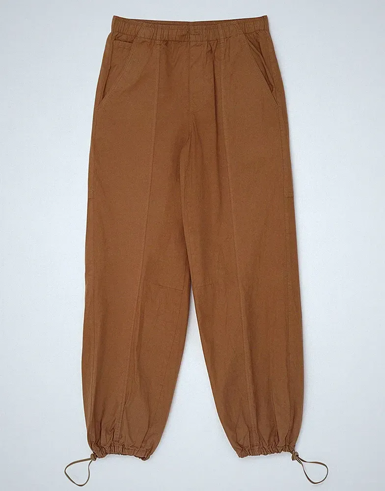 Zara Herren Loose Fit Jogginghose Hose XS W24 L30 Beige Baumwolle BT07