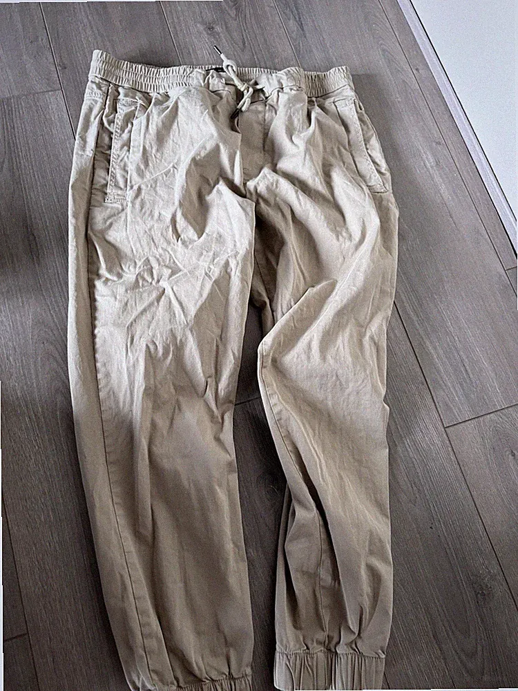 Zara Jogger Hose Beige Herren Größe L Jogginghose Chino Casual Freizeit