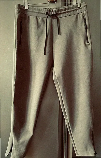 ZARA Männer Sweatpants Hose Sweatshirt Gr. XL Khaki Grüngrau Baumwollmischung