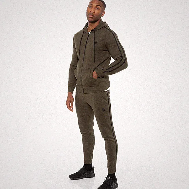Ze Enzo Herren Tracksuit Set Mit Reißverschluss Kapuzenjacke Jogger, Hoodie Hose
