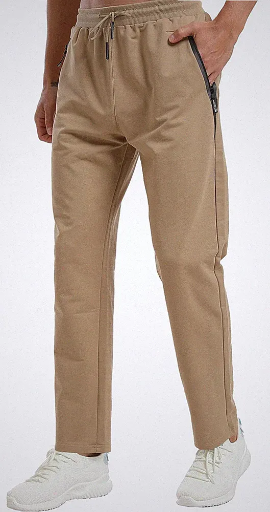 ZOXOZ Herren Trainingshose offener Saum Hose Herren Jogginghose Slim Fit Baumwolle Jogg